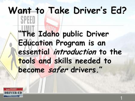 Want to Take Driver’s Ed?