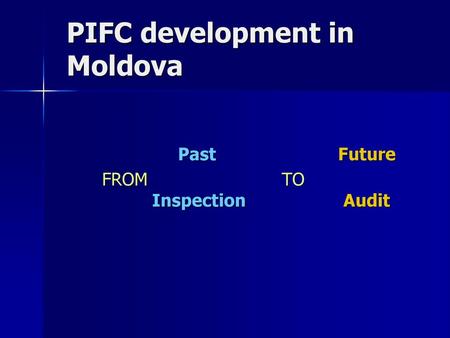 PIFC development in Moldova