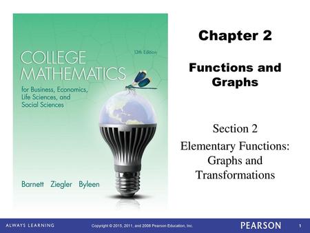 Chapter 2 Functions and Graphs