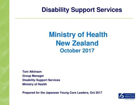 Ministry of Health New Zealand October 2017