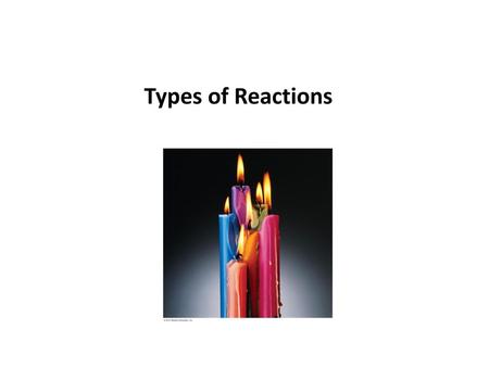 Types of Reactions.