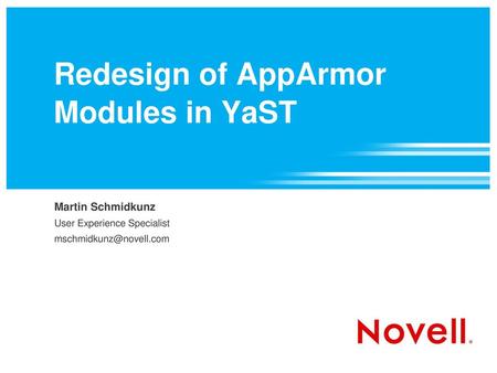 Redesign of AppArmor Modules in YaST