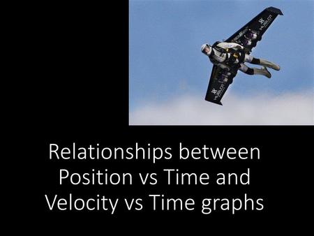 Relationships between Position vs Time and Velocity vs Time graphs