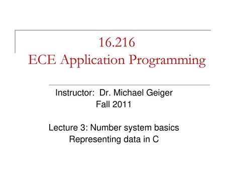 ECE Application Programming