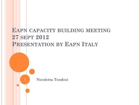 Eapn capacity building meeting 27 sept 2012 Presentation by Eapn Italy