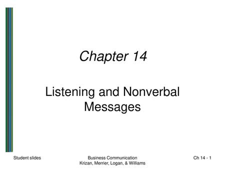 Listening and Nonverbal Messages