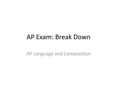 AP Language and Composition