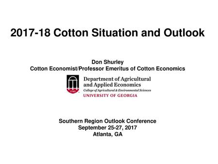 Cotton Situation and Outlook