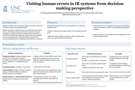 Visiting human errors in IR systems from decision making perspective