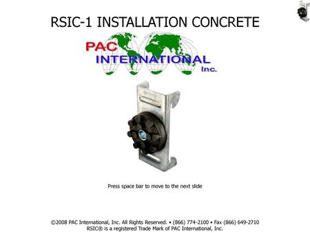 RSIC-1 INSTALLATION CONCRETE