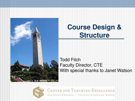 Course Design & Structure