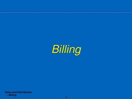 Billing.