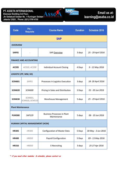 us at: SAP PT. ASSETA INTERNASIONAL Code