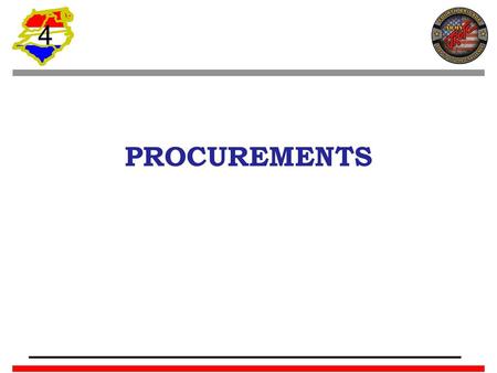 PROCUREMENTS.