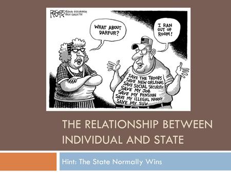 The Relationship between Individual and State