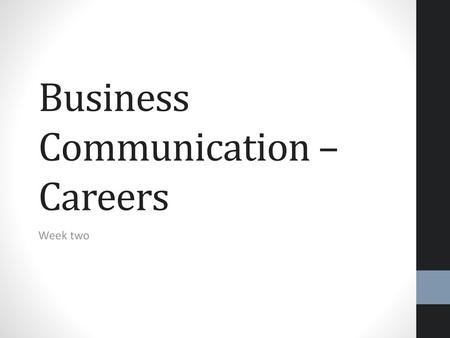 Business Communication – Careers