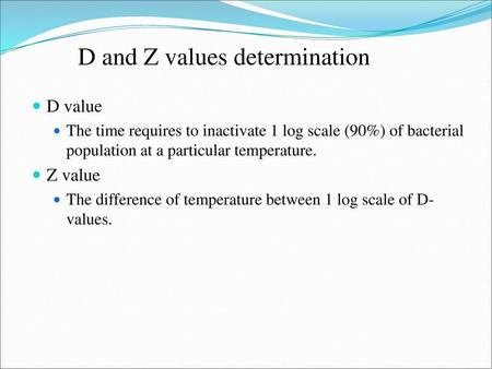 D and Z values determination