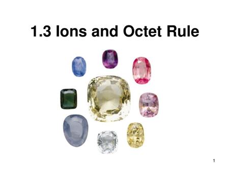 1.3 Ions and Octet Rule.