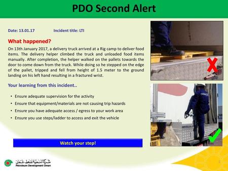 PDO Second Alert What happened? Your learning from this incident..