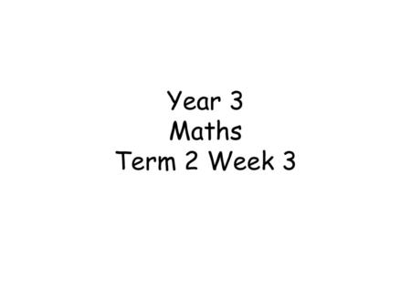 Year 3 Maths Term 2 Week 3.