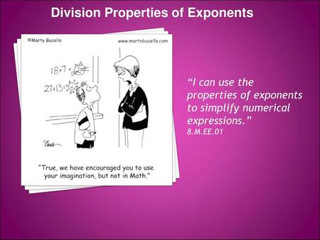 Division Properties of Exponents