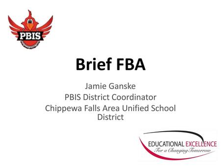 Brief FBA Jamie Ganske PBIS District Coordinator