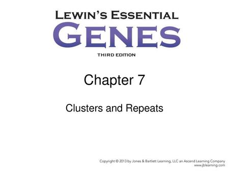 Chapter 7 Clusters and Repeats