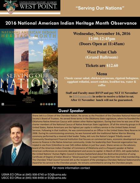 2016 National American Indian Heritage Month Observance