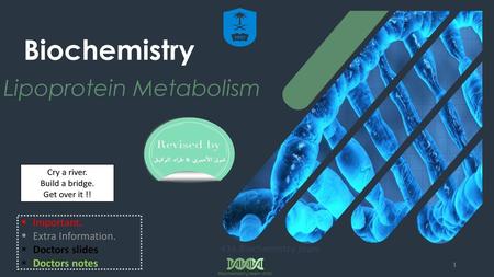 Biochemistry Lipoprotein Metabolism Important. Extra Information.