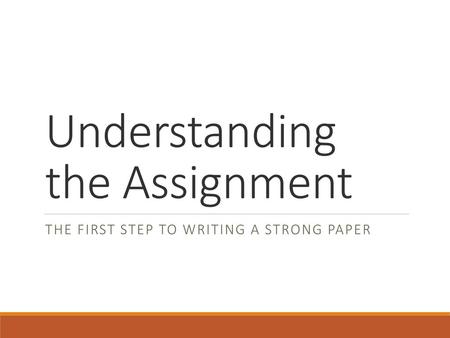 Understanding the Assignment