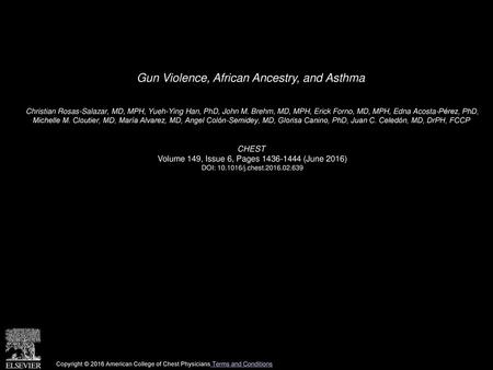 Gun Violence, African Ancestry, and Asthma