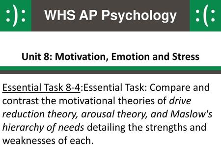 Unit 8: Motivation, Emotion and Stress