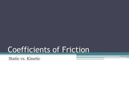 Coefficients of Friction