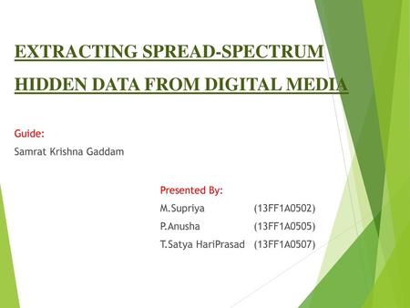 EXTRACTING SPREAD-SPECTRUM HIDDEN DATA FROM DIGITAL MEDIA