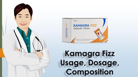 Kamagra Fizz Usage, Dosage, Composition. Summary Kamagra is the generic form of the brand Viagra. It contains sildenafil citrate as the active component.