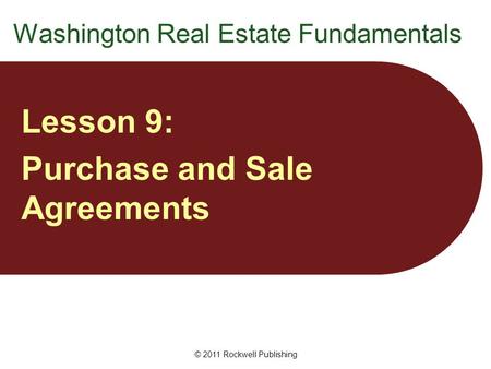 Washington Real Estate Fundamentals