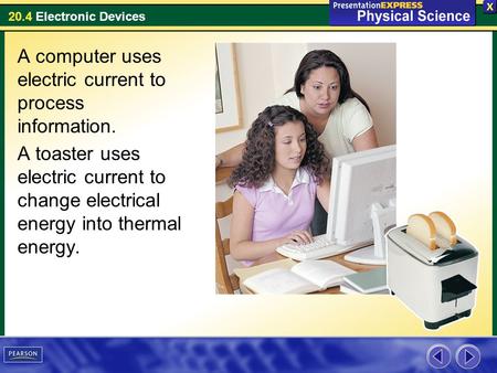 A computer uses electric current to process information.