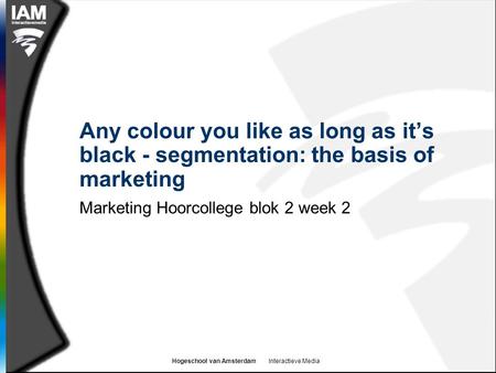 Marketing Hoorcollege blok 2 week 2