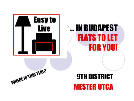 … IN BUDAPEST FLATS TO LET FOR YOU! 9TH DISTRICT MESTER UTCA WHERE IS THAT FLAT?