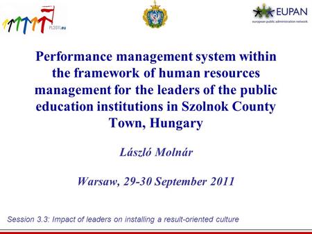 Performance management system within the framework of human resources management for the leaders of the public education institutions in Szolnok County.