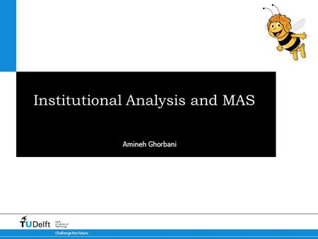 Challenge the future Delft University of Technology Institutional Analysis and MAS Amineh Ghorbani.