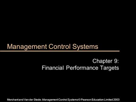 Management Control Systems