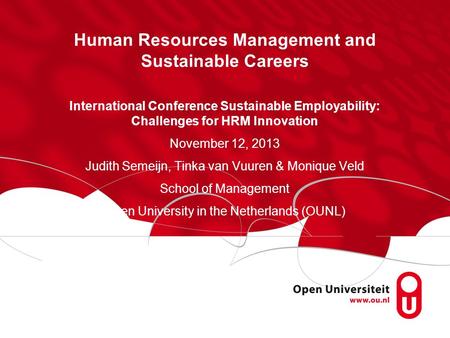 Human Resources Management and Sustainable Careers