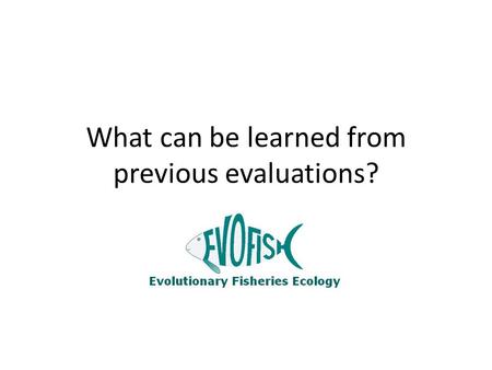 What can be learned from previous evaluations? Mikko Heino.