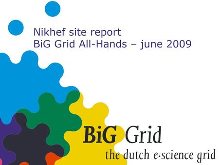 Nikhef site report BiG Grid All-Hands – june 2009.