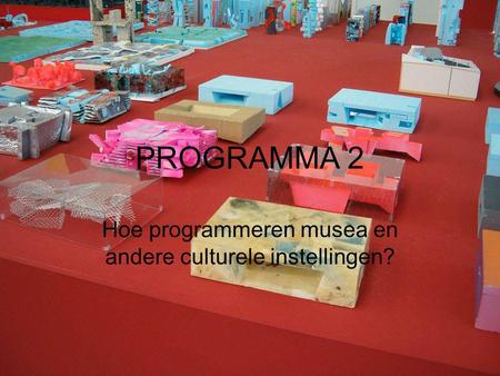 PROGRAMMA 2 Hoe programmeren musea en andere culturele instellingen?