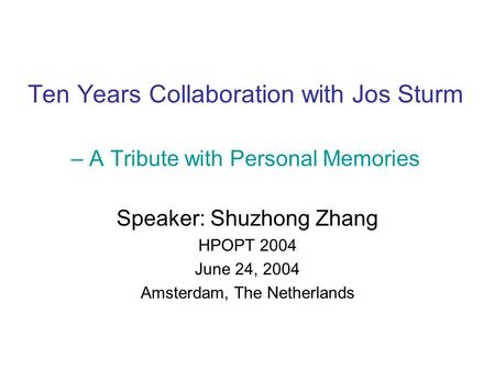 Speaker: Shuzhong Zhang