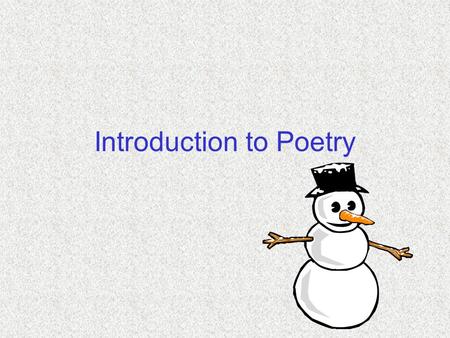 Introduction to Poetry