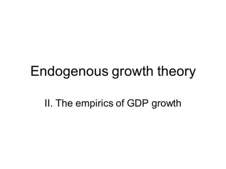 Endogenous growth theory