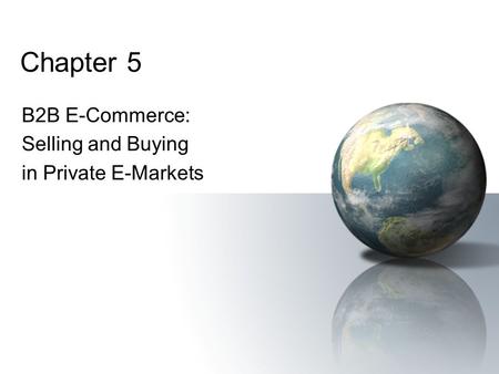 B2B E-Commerce: Selling and Buying in Private E-Markets